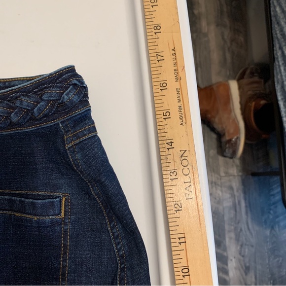 Harper Jean Denim Mini Skirt Front Brass Buttons Size Small - Picture 2 of 6